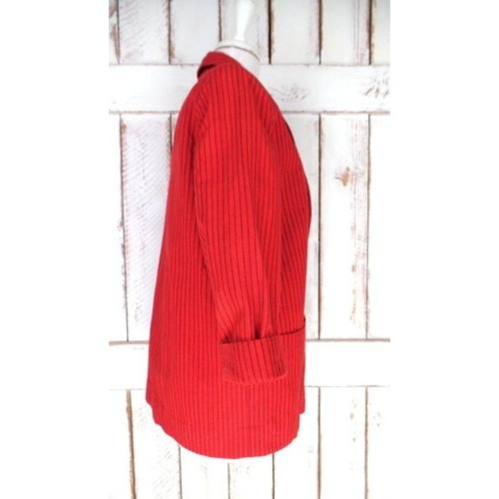Vintage red black pin striped blazer jacket - Picture 2 of 5